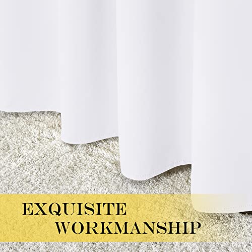 NICETOWN White Blackout Curtains for Bedroom/Living Room 132 Inch Length - Thermal Insulated Room Darkening Grommet Top Window Curtains (100 by 132 - Inch, 1 Panel)