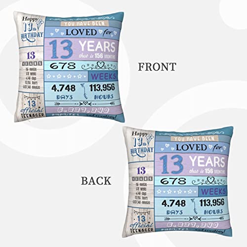 Debleteomh 13Th Birthday Decorations For Girls 13Th Birthday Gifts For Girls Gifts For 13 Year Old Girl Gift Ideas Best Gifts For 13 Year Old Girls Throw Pillow Covers 18X18 Inch #TOP6
