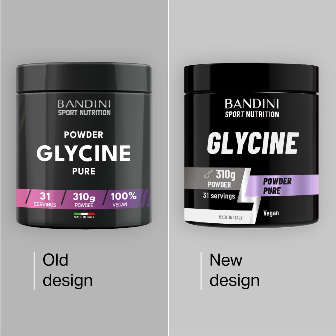 Bandini® Glycine Powder | 100% Vegan, Pure, crystalline | Collagen Synthesis for Skin and Joints - Sleep aid | No additives, Laboratory Tested | with Measuring Spoon | 310 g | 100% Vegan