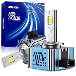 Marsauto D1S D1R LED Bulbs, 800% Brightness, 30,000 LM 6500K White bulb for HID Replacement, Plug and Play Driving Light Bulbs, Pack of 2