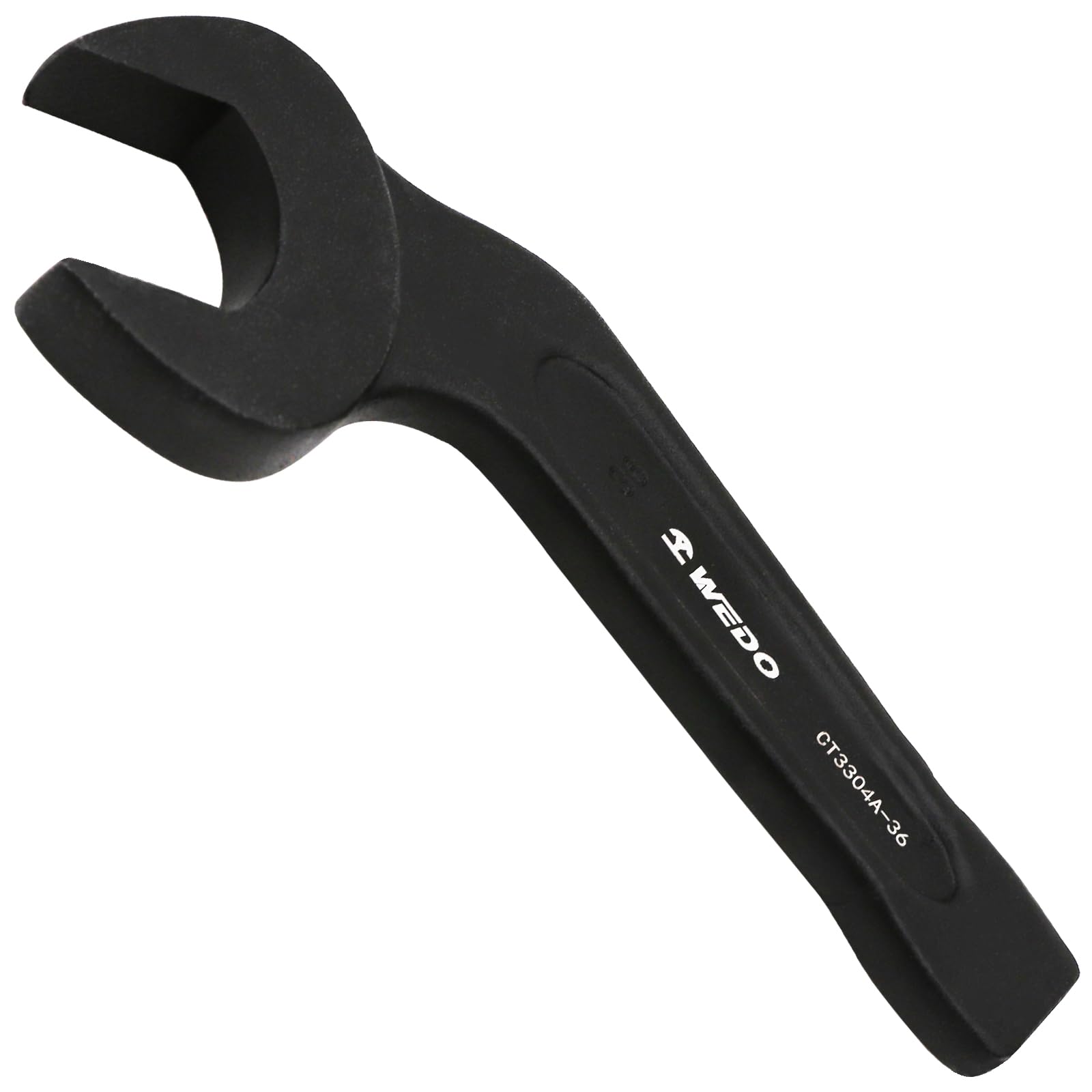 WEDO Striking Open End Wrench 70mm,45-Degree Open End Wrench,Length 370mm,One-time Die Forged,Strong Torque,High Strength,Wear Resistance,Black-Spray