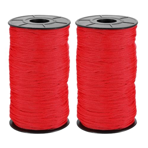 Cordon en polyester pour macramé tressé rouge 3mm x 100m pour création de sacs - 2