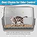 XXL All Stainless Steel Sifting Litter Box with Lid,Sifting Cat Litter Box for Wood Pine Pellets,16''High Sides Sifter Litter Pan System,Odor Control,Easy to Clean,with Liners and Scoop