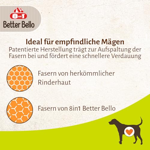 8in1 Better Bello Chicken Roll L - leicht verdauliche Kaurolle für große Hunde mit Huhn, Kauartikel für Hunde mit empfindlichen Magen, 80g Beutel (1 Stück)