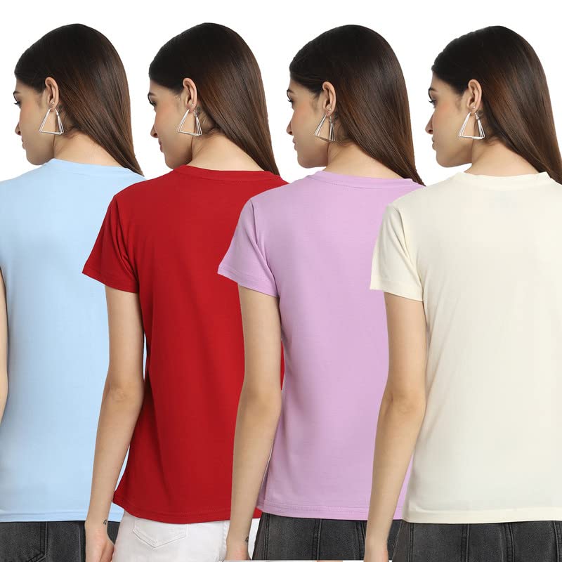 Image of Preneum Women's Cotton Regular Fit Graphic Stylish Printed Short Sleeves Casual T-Shirt |Trend & Styles