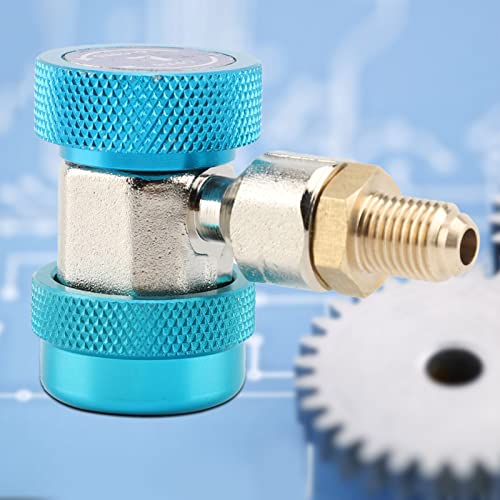 Acoplador rápido R134A para aire acondicionado, adaptador de conexión rápida, válvula extractor de núcleo (azul bajo voltaje) miniatura 2