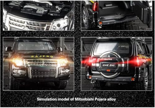Image of 1:32 Scale Die-Cast Metal Pajjero with Openable Doors,Music,Lights & Pull Back Action (Black)