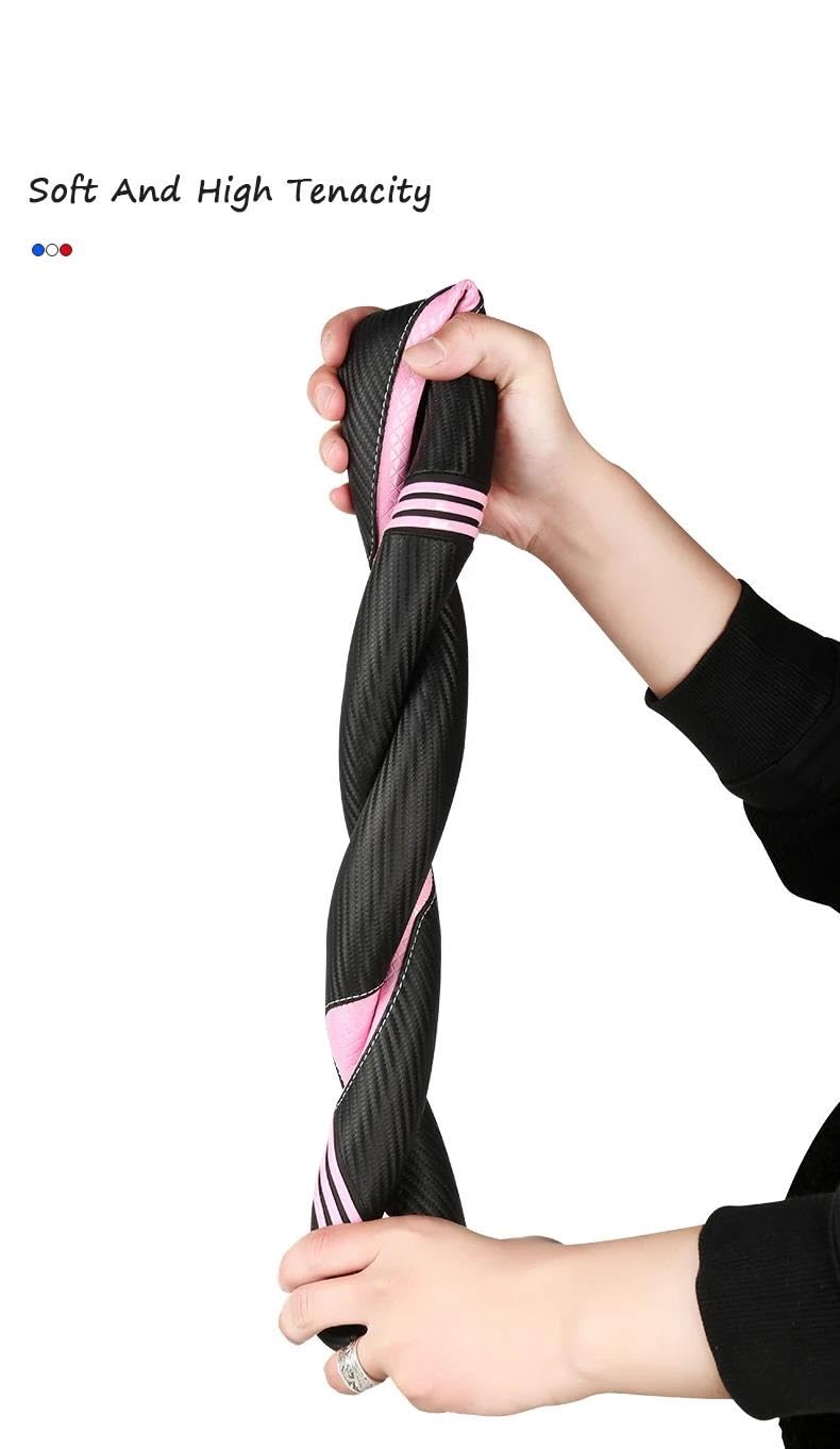 Copri Volante Per Peugeot 208 E208 2020-2022 Coprivolante Auto Carino Fibra Carbonio PU Pelle Ragazze Accessori Interni Copertura di Volante(BIANCO)