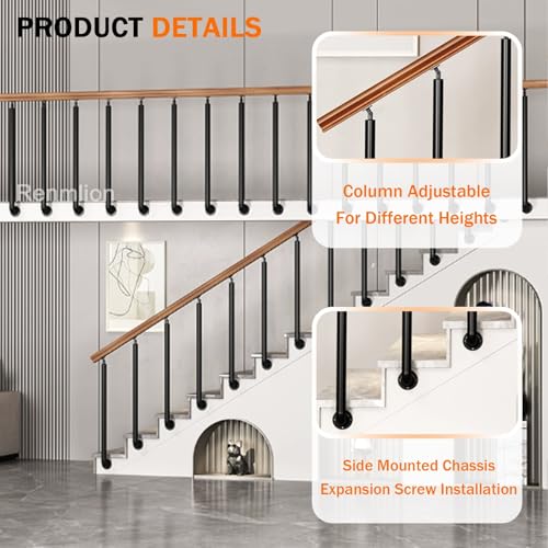 Rampe d'extérieur réglable pour terrasse de jardin et escalier en pente