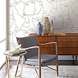 York Wallcoverings Pablo Portraits Gold Premium Peel and Stick Wallpaper
