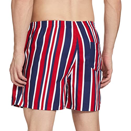 Image of Longies Men's Pure Cotton Boxers (Pack of 3) (LGBOXPO3388 Black,Mullti Stripe,Sky Blue3388 L)