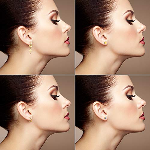 OIDEA 12/14/15/18 Pairs Earrings for Men: Stainless Steel Mens Earrings Stud Cross Dangle Hoop Earrings Set Jewelry Gift for Men Women4