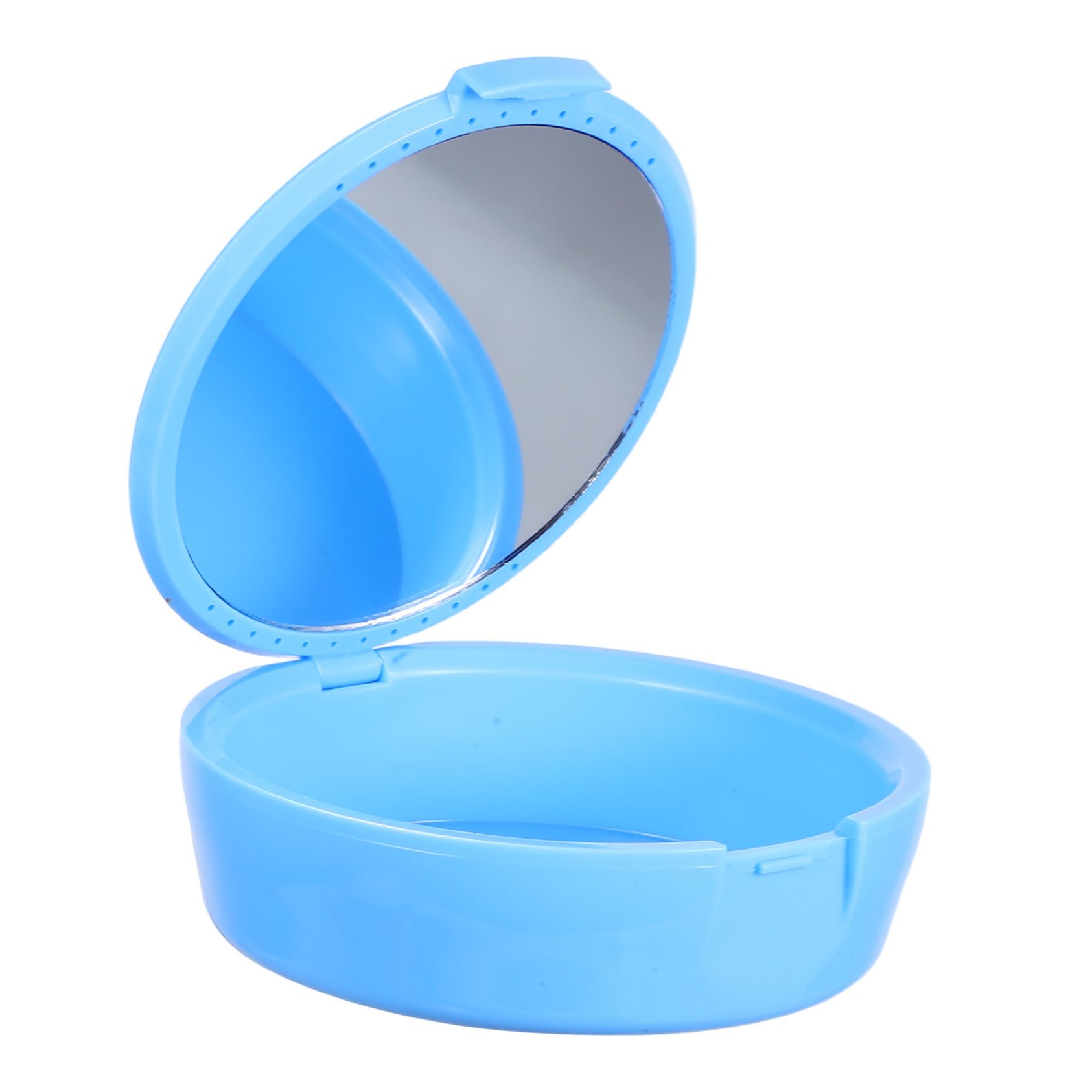 Cabilock Compact Plastic Retainer Holder with Built Mirror for False Small Items and Keepsakes for Home and Outdoor Use