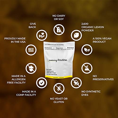 Routine Morning Daily Hydration | Electrolyte Powder Packets With Apple Cider Vinegar, Lemon And Sea Salt | Hydrate Powder, Electrolyte Drink Mix | Keto & Paleo Electrolytes Hydration Powder - 30 Ct #TOP5