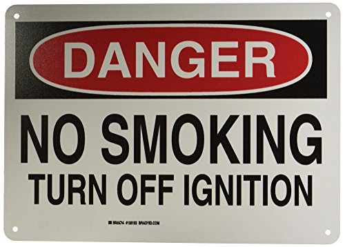 Panneau de signalétique Brady 128152 avec message No Smoking Turn Off Ignition