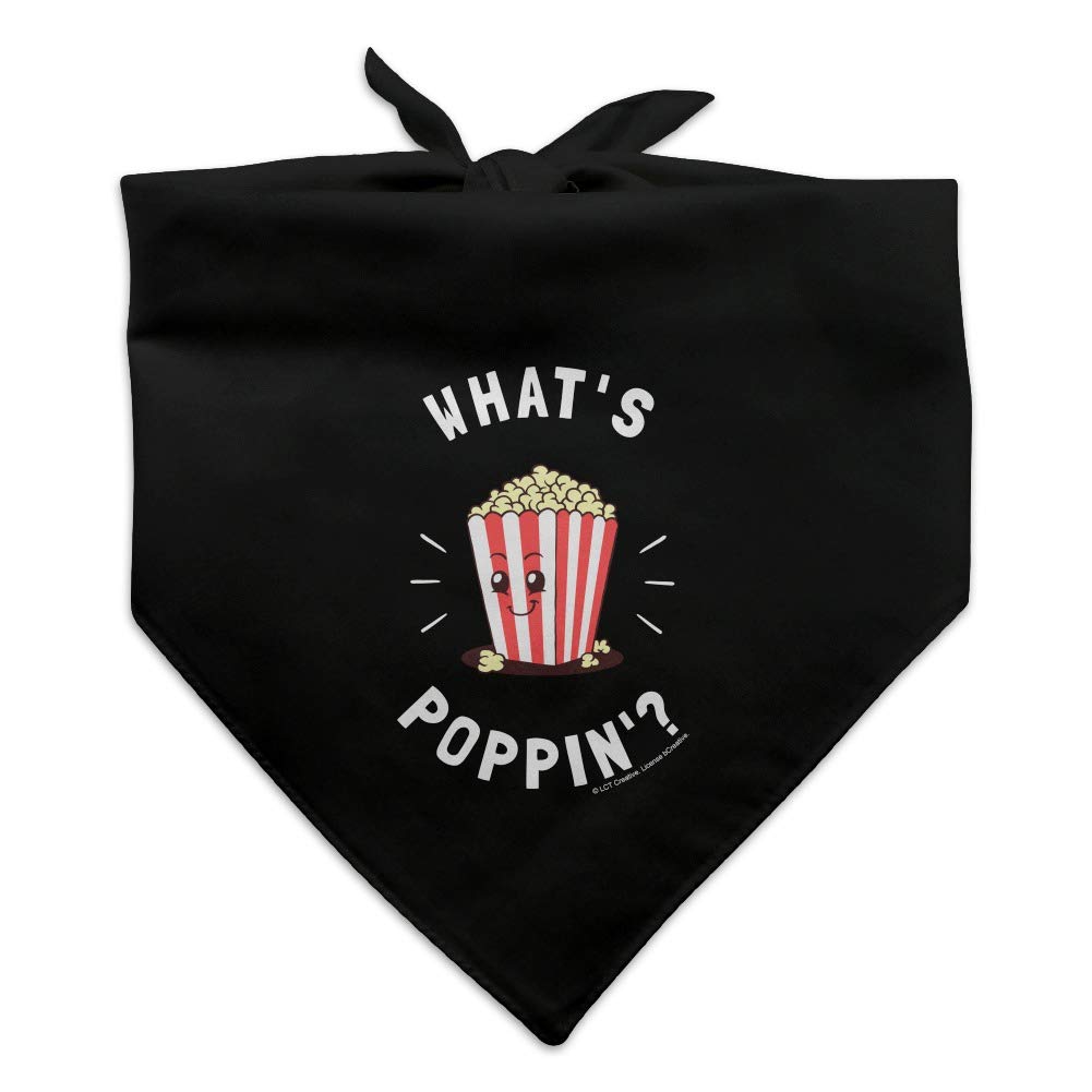 GRAPHICS & MORE What's Poppin Popping Happening Popcorn Funny Humor Dog Pet Bandana