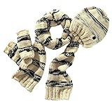 bench schal mütze  Bench Damen Set aus Mütze, Schal und Handschuhe beige Einheitsgröße