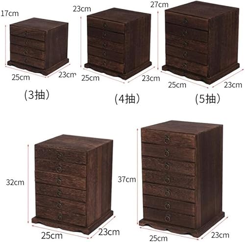 Miniatura 3 de MUSUMI Caja de almacenamiento de madera maciza multicapa, caja de regalo, juego de té, juego de té, caja de madera, caja de almacenamiento de joyas,