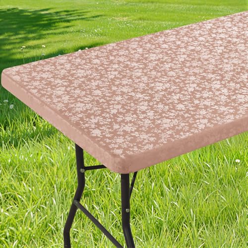 Image of Smiry Heavy Duty Vinyl Fitted Tablecloths for 4 Foot Rectangle Tables