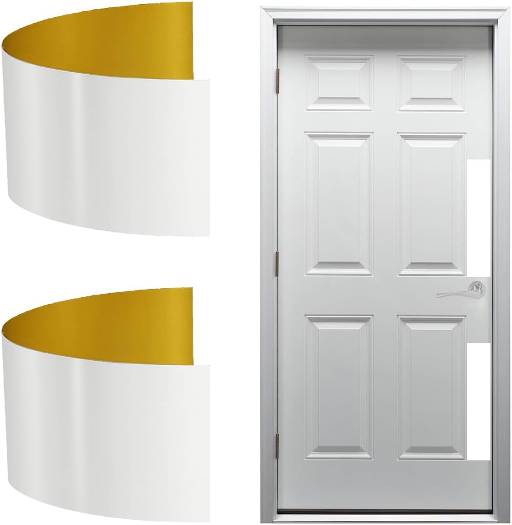 KOSHKA 2pc. Door Push Plate Peel and Stick Pet Scratch Plate (Brushed Brass Finish)