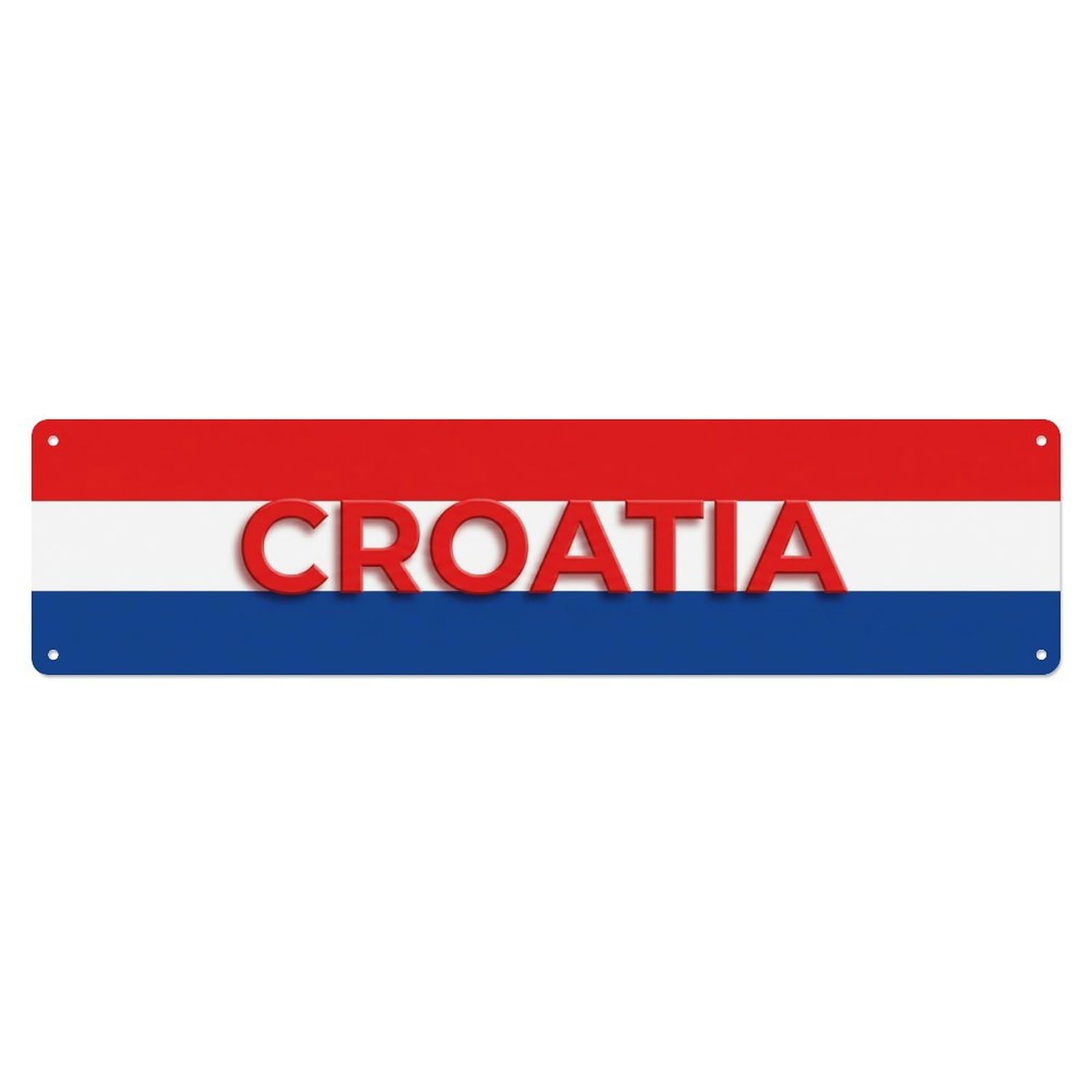 Vintage Croatia Flag Pattern Metal Tin Sign