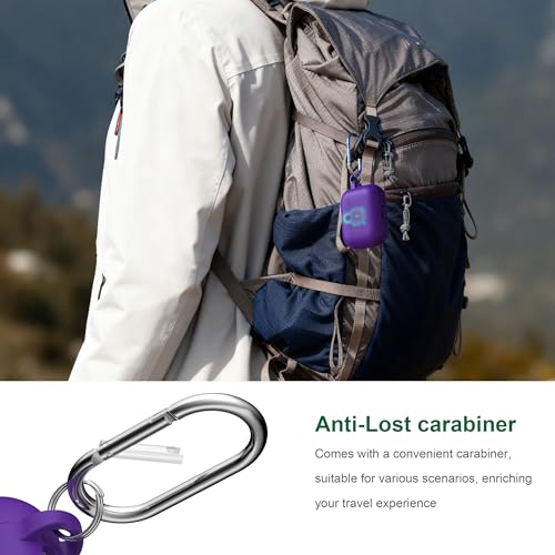 Image of R-fun for AirPods Pro 3 Case (2025), Soft Silicone Protective Case Cover Compatible with Apple AirPods Pro 3rd Generation (USB-C Cable) for Women Men with Cleaning Kit and Keychain, Purple