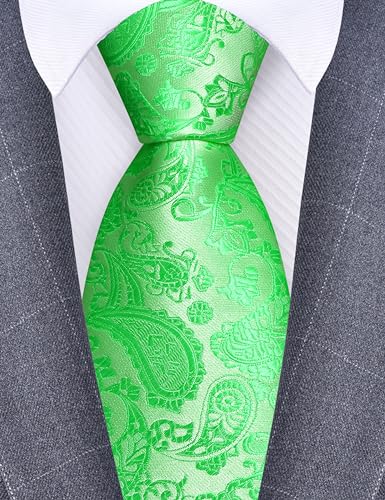 Image of GUSLESON 3.15 inch(8cm) Fashion Paisley Ties Mens Woven Jacquard Necktie for Wedding