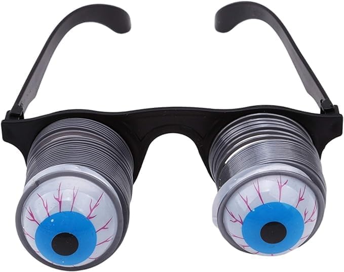 Mioaoa Pop Out Eye Glasses Wobbly Eyes On Springs Pop Out Eyes Novelty Glasses Halloween Carnival Party Plastic Joke Horror Shock Pop Eyes Glasses Toy Gag Toys and Practical Joke Toys