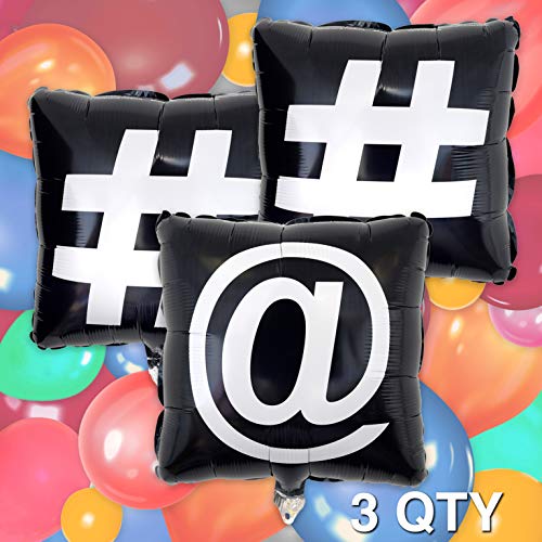 Havercamp Social Media Party Balloons (3 Pcs.); 18" Square Mylar Balloons With Snapshot Logo. Social Media Party Collection #TOP3