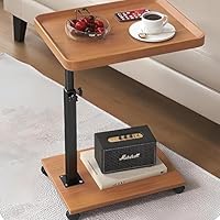 高さ調節可 ベッドサイドテーブル ソファーテーブル 木製 キャスター付き サイドテーブル 木製 ナイトテーブル キャスター付き ベッド