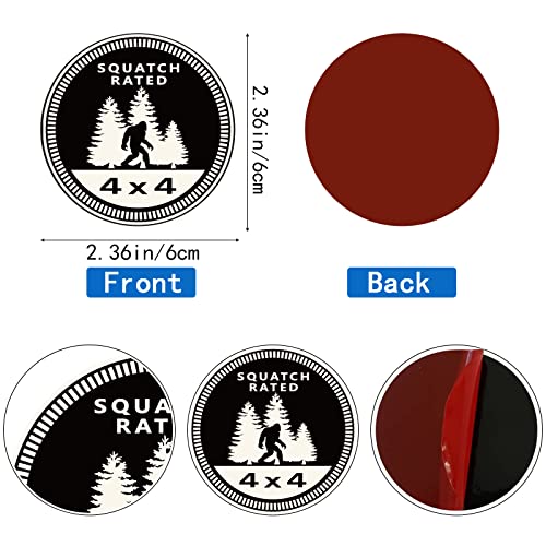 Image of Squatch Badge Rated Car Emblem, 4 x 4 Metal Automotive Bigfoot Badge 6D Metal Car Badges Emblems Round Emblem Decals Car Badge Decals Stickers Compatible with Jeep Wrangler Vehicles Trucks SUV
