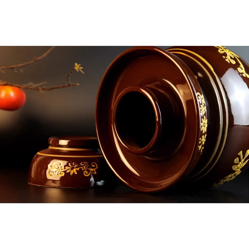 Ceramiczny słoik na ogórki z pokrywkami, tradycyjny chiński porcelanowy garnek na ogórki, ceramiczny garnek do fermentacji z pokrywką z uszczelką wodną, garnek na kiszoną kapustę d(8kg