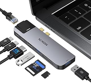 MacBook Ethernet Adapter, 8 IN 2 MacBook Pro USB C Hub to Ethernet HDMI Adapter for MacBook Pro/Air 2020/2019/2018, MacBook Air Adapter with 4k HDMI, 2 USB, TF/SD,100W PD and Thunderbolt 3