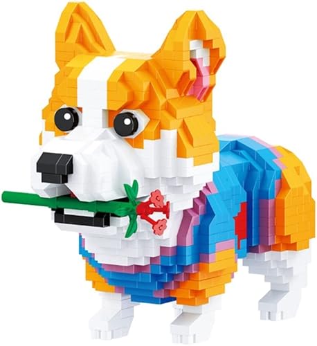 Illumely Mini bloques de construcción conjunto de animales, ladrillos de juguete de construcción micro 3D DIY (Corgi 997pcs)