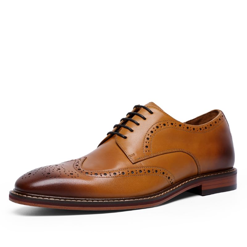 Image of DESAI Men's Classic Brogue Oxfords, Lace-Up Formal Dress Shoes for Business