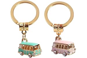 Wixine VW Bus Accessories 2Pcs Beach Van Keychain Beach Bus Key Chain