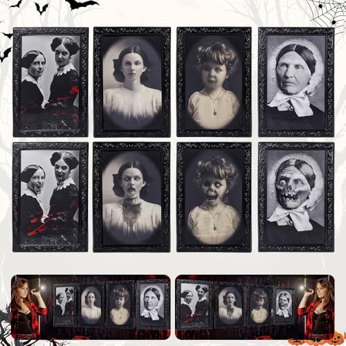 MEISHANG 4 Piezas Cuadros Halloween,Terror Decoracion