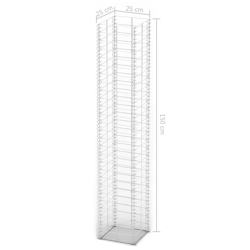 vidaXL 3x Kosz Gabionowy 25x25x150 cm