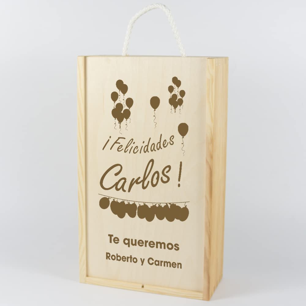 CALLE DEL REGALO Scatola per bottiglia di vino in legno naturale