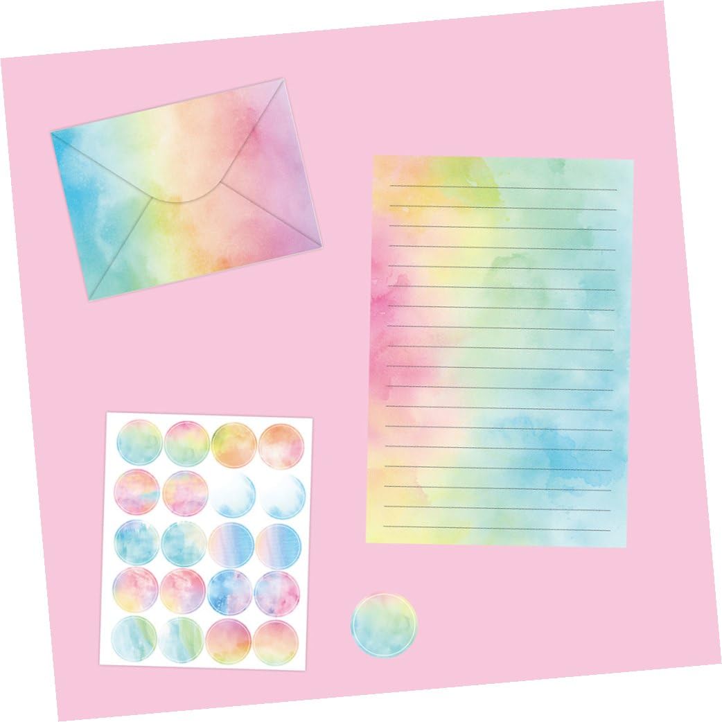 1 Satz Wasserfarben Briefpapier Set mit Kreatives Umschlag und Schreibpapier Set für Einladungen Danksagungen Liebesbriefe und