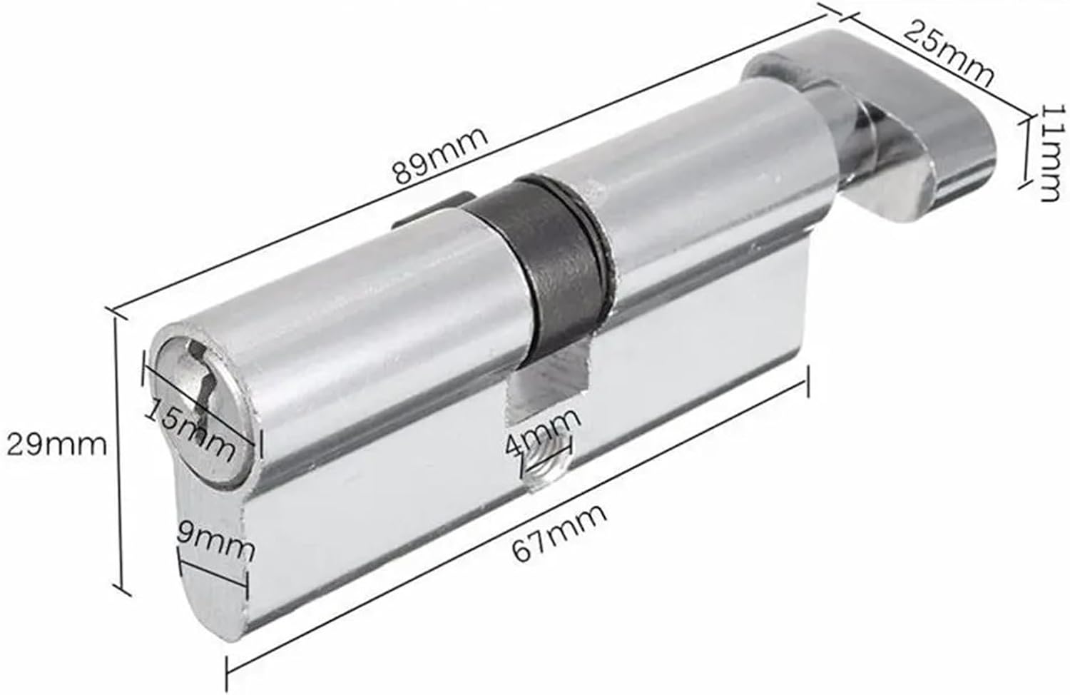 X70 SilverTone Cylinder Hardware Aluminum Home Door Lock 1Pcs