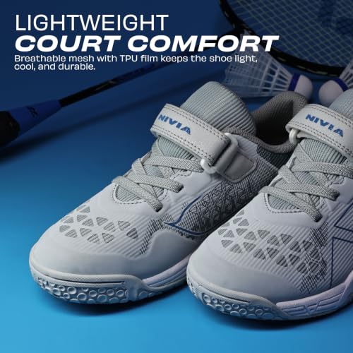 Image of Nivia Hy-Court 3.0 Kids Indoor Court Shoes, Lightweight Non-Marking Badminton Shoes with Cushioned Comfort & Durable Grip for Juniors