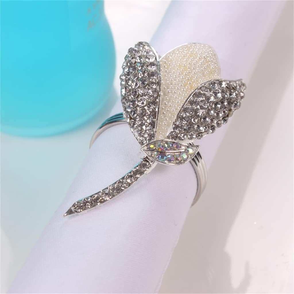 JSEIAJB 10pc Hotel Napkin Button Alloy Rhinestone Cloth Table