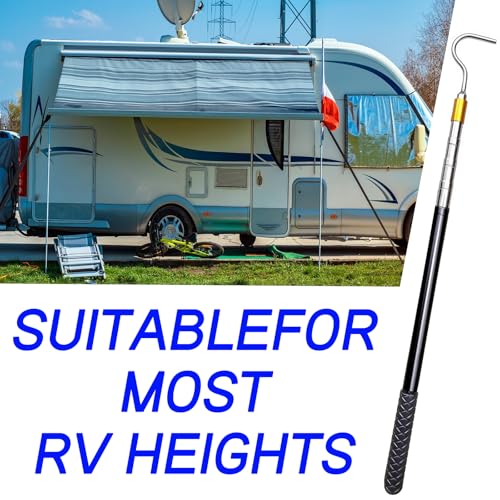 STFALI Teleskopstange mit Haken für Sonnensegel Keder,Bootshaken, Stange mit Haken für Seagull SE und Scuba SE Poolroboter, Markisenöffner für Wohnmobile
