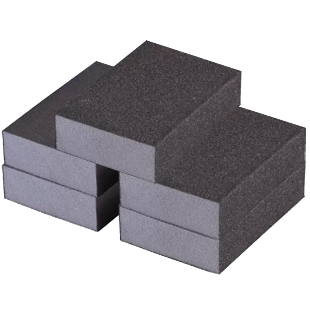 Sanding Block,5-Pack Reusable Sand. Sponges 36-220 Grit for Wet Dry Use Wood Metal Walls Polish(80grit)