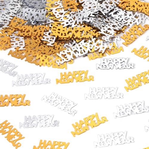 500 Pcs New Year Confetti, Gold 2026 Table Shiny Confetti