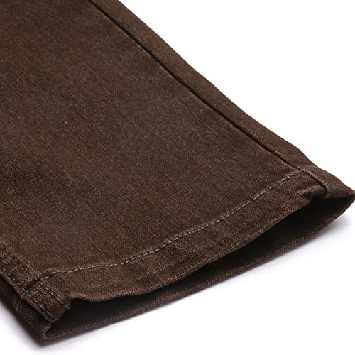 Image of Urbano Fashion Men's Chocolate Brown Slim Fit Washed Jeans Stretchable (aveps700spr-chocbrn-38)