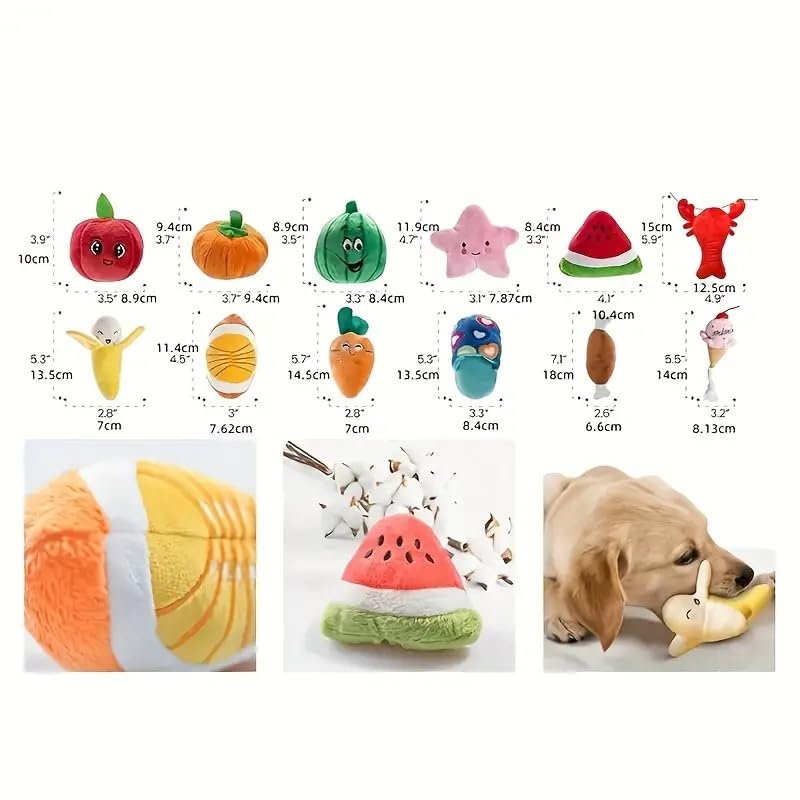 Lot de 10, 20 ou 50 Jouets couineurs for Chiens, en Peluche, Mignons, for Nettoyage des Dents des Chiens de Petite et Moyenne Taille, sans Rembourrage
