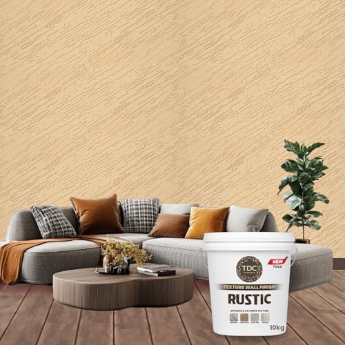 Image of The Decor Co. Marble Texture Wall & Floor Paint with 3D Designer Stone and Granite Luxury Finish Washable Water Resistant Acrylic Emulsion for Interior Exterior Home Decor DIY (1Pc, Light Brown, 10kg)