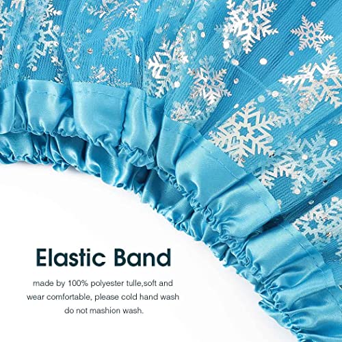 Nicute Dance Tutu Skirt Snowflake Layered Tulle Skirt Puffy Skirt With Sequin Halloween Tutu Costume For Women And Girls(Blue) #TOP5